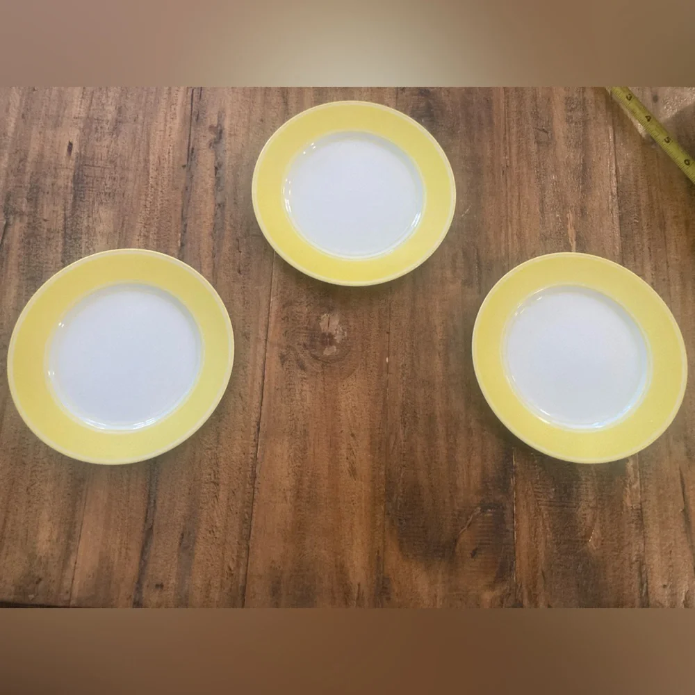 Fitz and Floyd Yellow smallPlates - Set of 3